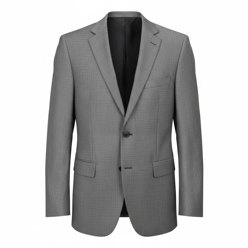 VTG Palm Beach Blazer 44R Grey Micro-Check 3-Button Sport Coat Made in USA